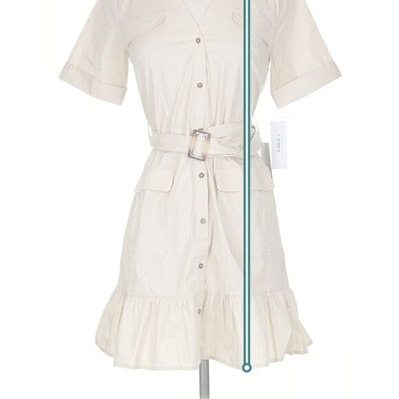 NWT Donna Morgan Shirt Dress with Belt (Sand) Size 0 - Picture 2 of 8